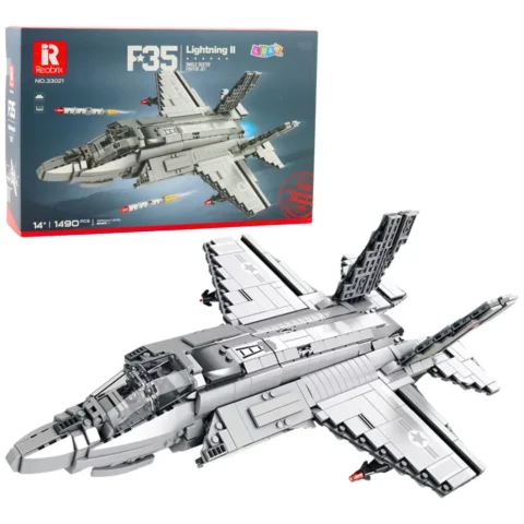 Klocki konstrukcyjne Samolot Myśliwski F-35 Lightning II Szary 1490 el.