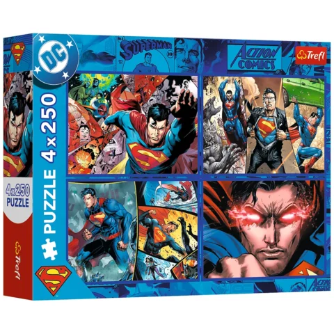 Puzzle - 4x250 - Odwaga Supermana - Warner Superman - Trefl 13340