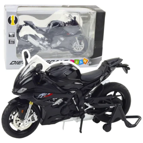 Motocykl Sportowy Metalowy Światła Dźwięki Czarny S1000 1:12