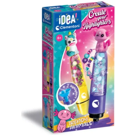 Idea Art Zestaw Mini Fabryka Markerów Zakreślaczy Magiczne Zwierzęta Clementoni 18167