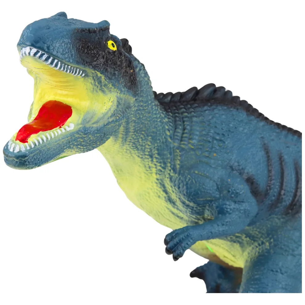 Duża Figurka Dinozaur Tyranozaur Dźwięk 41 cm Niebieski lub Pomarańczowy - obrazek 2