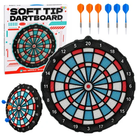 Tarcza Do Darta Soft Tip Rzutki Gra Zręcznościowa Towarzyska Zestaw 42,5 cm