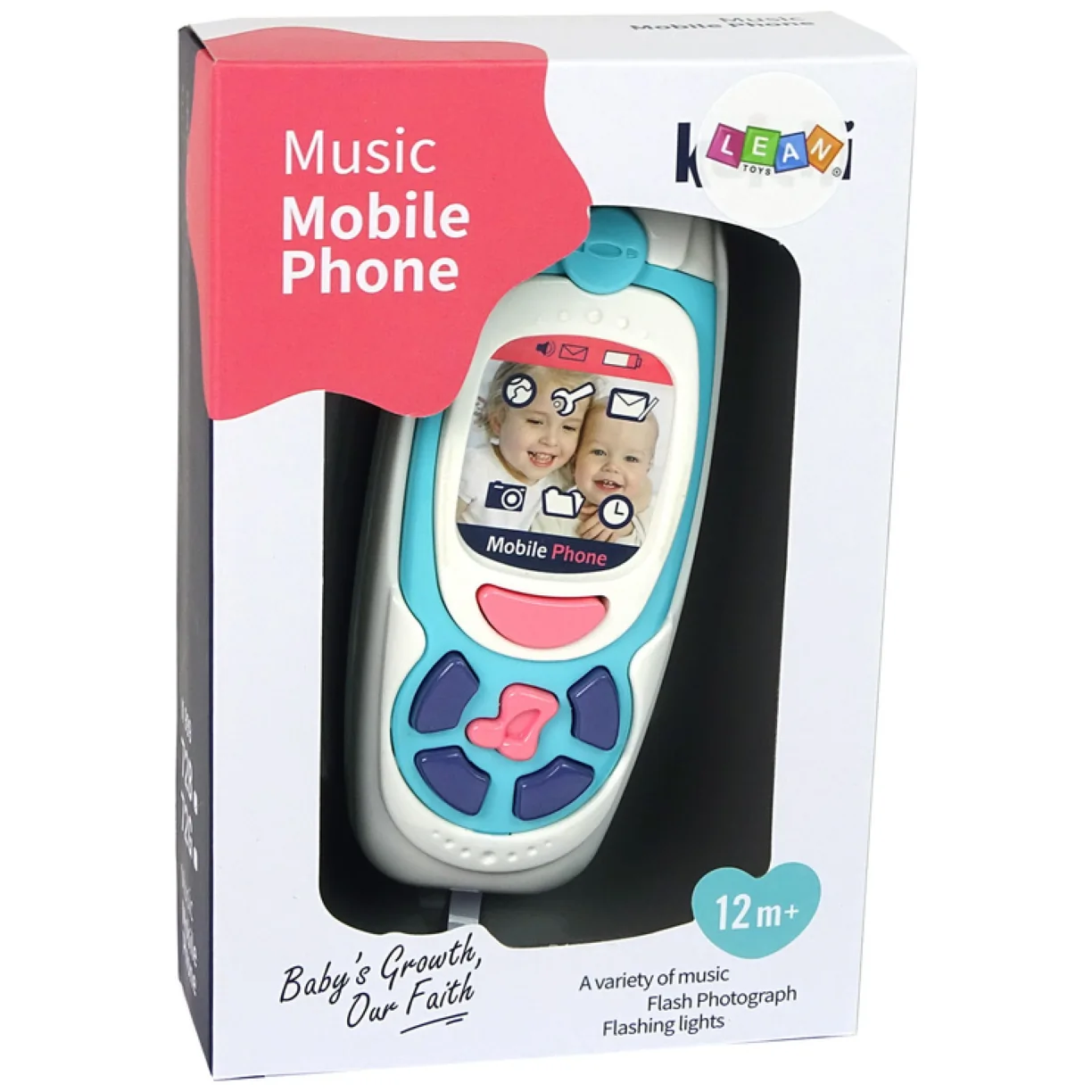 Dziecięcy Edukacyjny Telefon Komórkowy Melodia Niebieski - obrazek 4