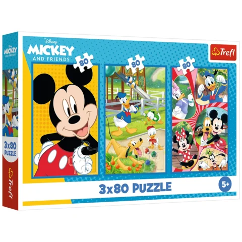 Puzzle - 3x80 - Ekipa Myszki Miki - Trefl 34887