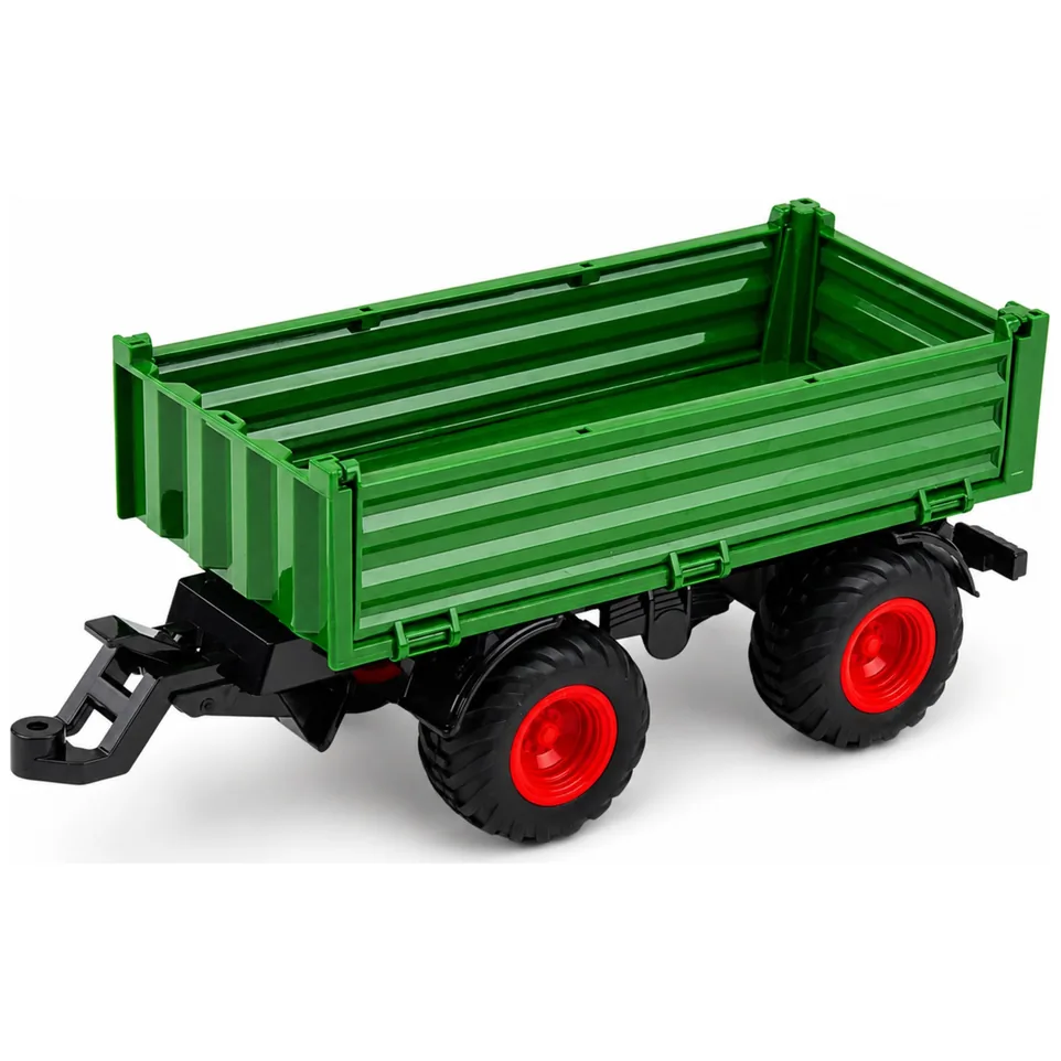 Traktor Rolniczy Farmerski z Przyczepą Wywrotką Gumowe Koła Zielony 1:24 - obrazek 5
