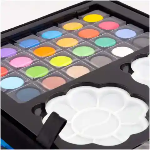 ZESTAW ARTYSTYCZNY DO RYSOWANIA MALOWANIA FARBY DLA DZIECKA WALIZKA 145 EL.