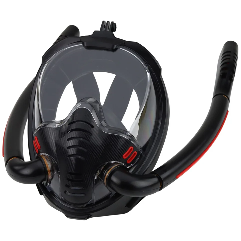 Maska Do Snorkelingu Nurkowania Pełnotwarzowa AntiFog DryTop Czarna L/XL - obrazek 7