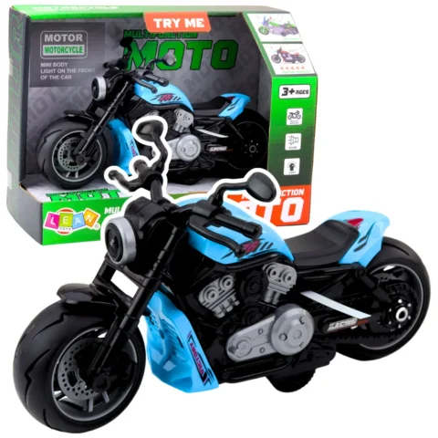 Motocykl Zabawkowy Na Baterie Napęd Światła Dźwięki Niebieski