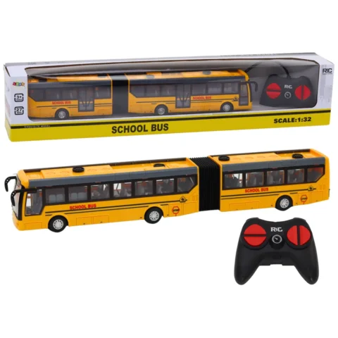 Autobus Szkolny Bus Zdalnie Sterowany Przegubowy RC 1:32 Żółty