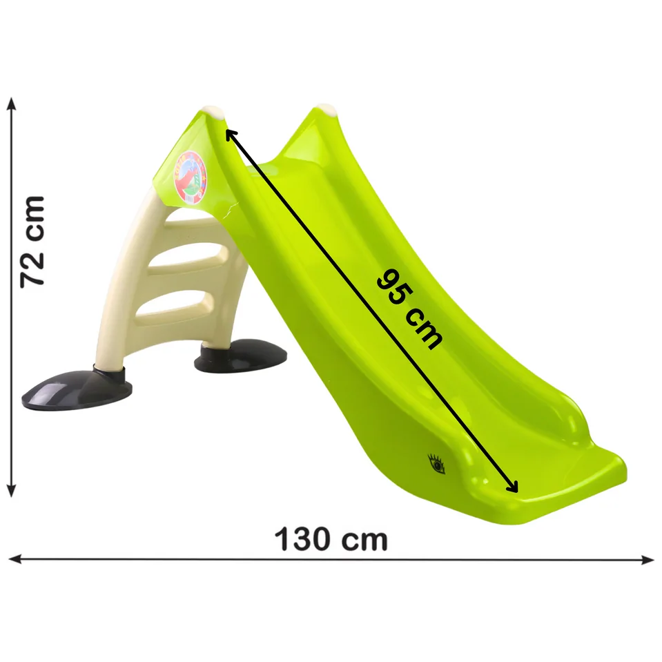 Zjeżdżalnia Ogrodowa dla Dzieci 3-Stopniowa Drabinka Limonkowa 130cm 424 - obrazek 2