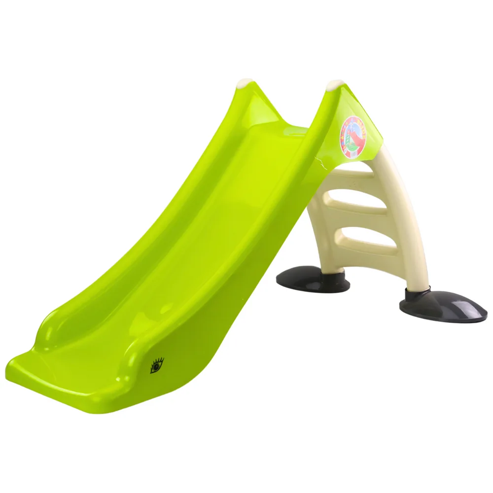 Zjeżdżalnia Ogrodowa dla Dzieci 3-Stopniowa Drabinka Limonkowa 130cm 424
