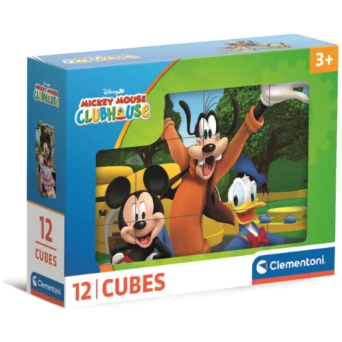 Puzzle 12 Klocków Sześcianów DISNEY KLUB PRZYJACIÓŁ MYSZKI MIKI Clementoni 41348