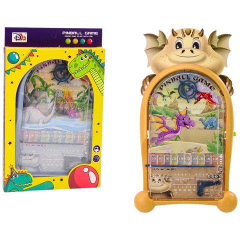 Gra Zręcznościowa Pinball Dinozaury Smok Stojak Beżowy