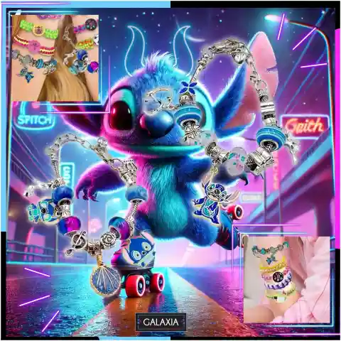 ZESTAW DO ROBIENIA BRANSOLETEK NASZYJNIKÓW Do Biżuterii LILO i STICH STITCH Płeć: chłopcy, dziewczynki, unisex