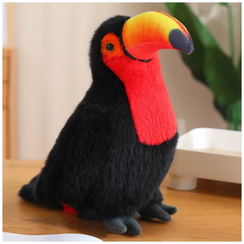 Pluszowy Ptak Tukan Pluszak Maskotka Przytulanka Czerwony 20cm