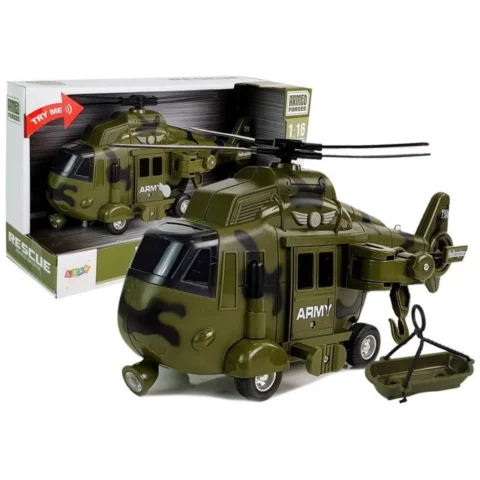 Helikopter Wojskowy Ratunkowy 1:16 Hak Dźwięk Światła