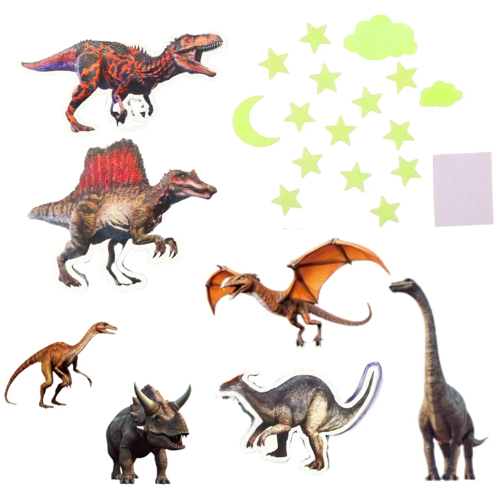 Naklejki Fluorescencyjne Świecące Na Ścianę Dinozaury Gwiazdki - obrazek 2