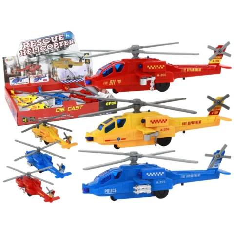 Helikopter Śmigłowiec Aluminiowy Ratunkowy Z Napędem Mix Dźwięk Światła