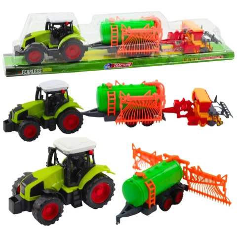 Zestaw Traktor Rolniczy Farmerski Cysterna Zgrabiarka