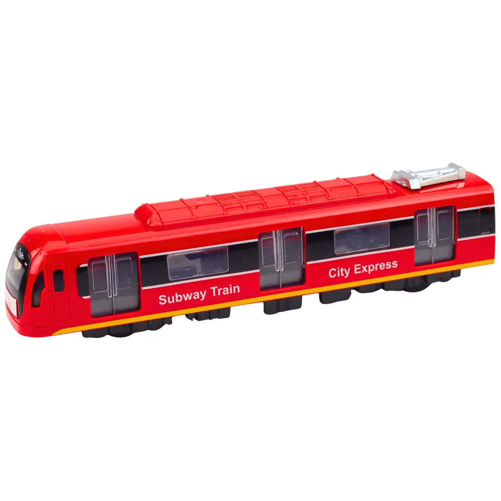 Metro Pociąg City Express Otwierane Drzwi Światła Dźwięki Czerwony - obrazek 2