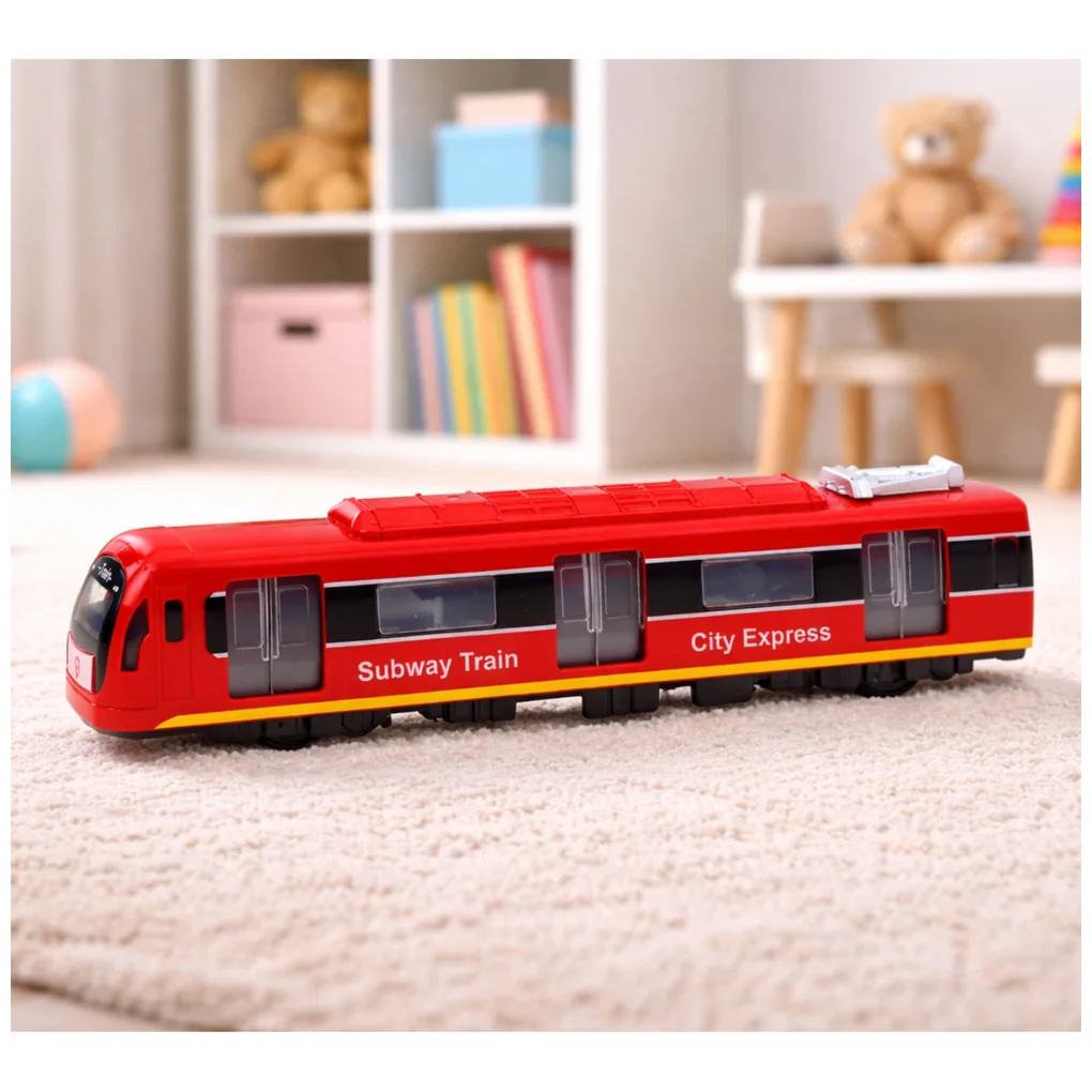 Metro Pociąg City Express Otwierane Drzwi Światła Dźwięki Czerwony - obrazek 3