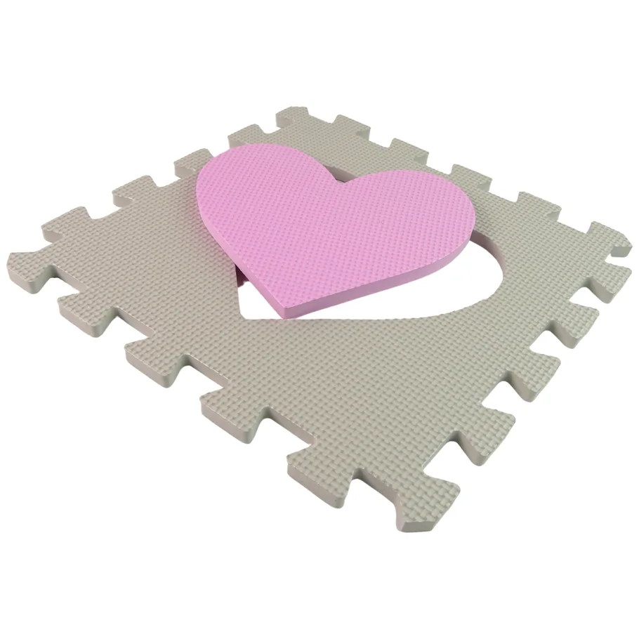 Mata Edukacyjna Piankowa EVA Puzzle Dla Niemowląt Szaro-Różowe 25 el. - obrazek 5