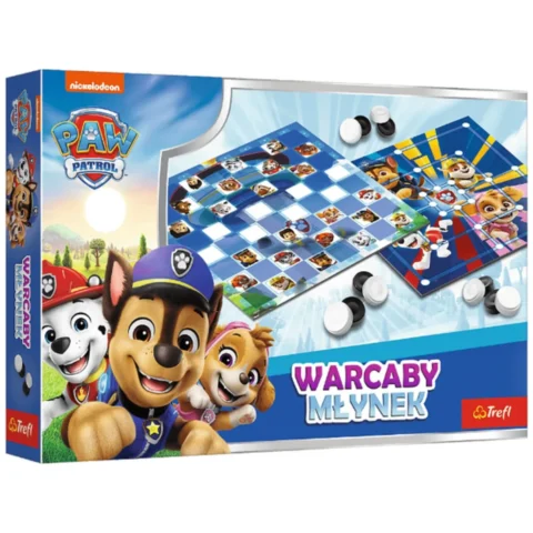 Gra planszowa Warcaby i Młynek Psi Patrol Trefl 02798