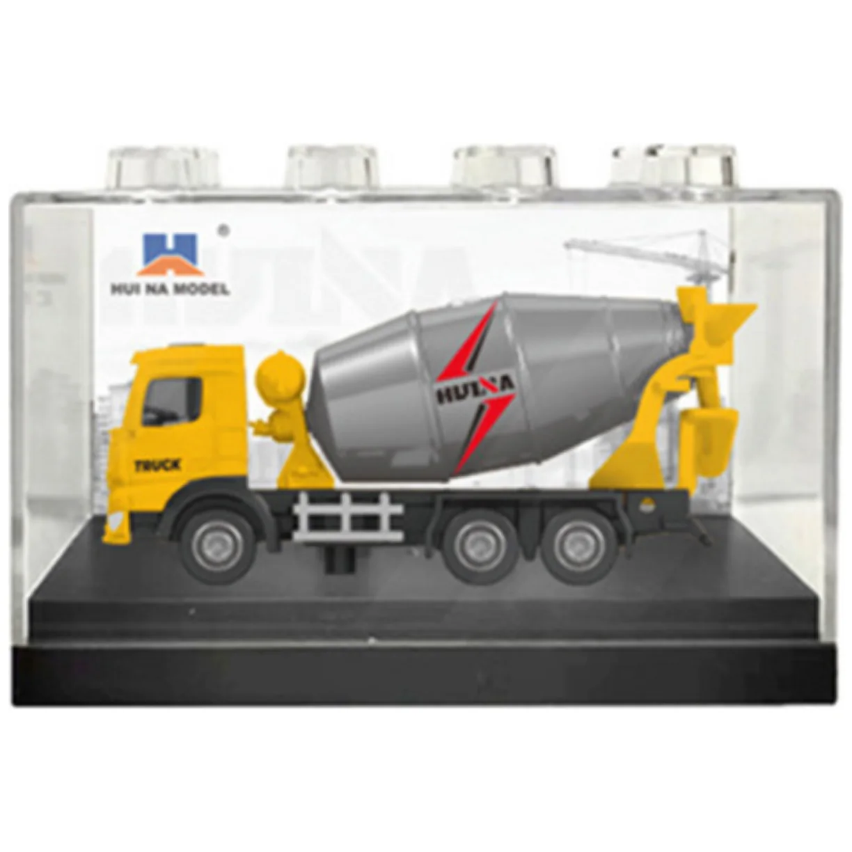 Betoniarka Metalowa Model Kolekcjonerski Huina Żółta 1:80 - obrazek 3