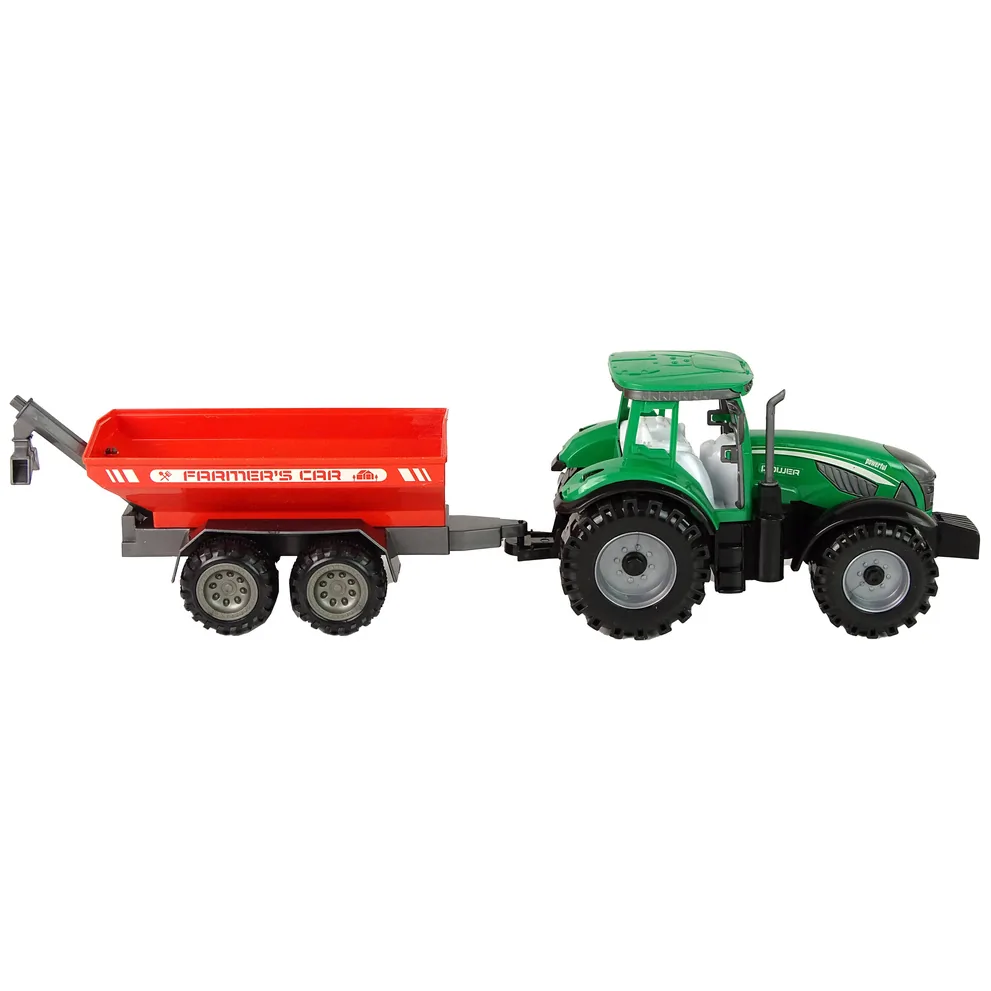 Zielony Traktor z Czerwoną Przyczepką Napęd Frykcyjny - obrazek 5