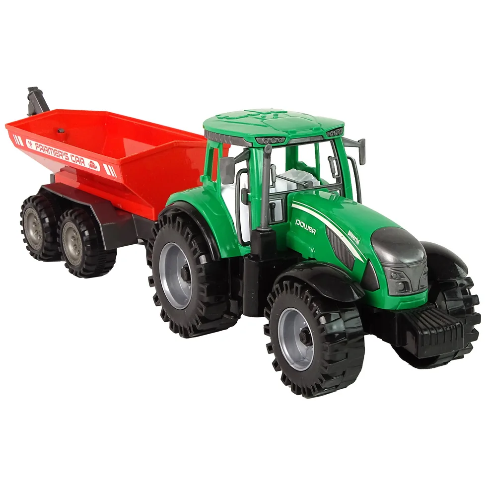 Zielony Traktor z Czerwoną Przyczepką Napęd Frykcyjny - obrazek 6