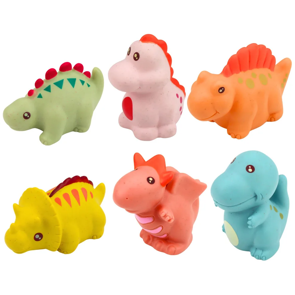Zestaw Gumowe Dinozaury Edukacyjne Do Kąpieli Zabawy Pastelowe 6 szt. - obrazek 2