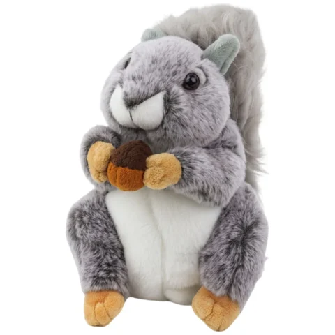 Pluszowa Maskotka Przytulanka Wiewiórka Z Orzeszkiem Szara 22cm