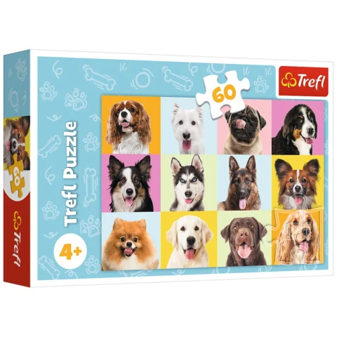 Puzzles - 60 - Słodkie psiaki - Trefl 17374