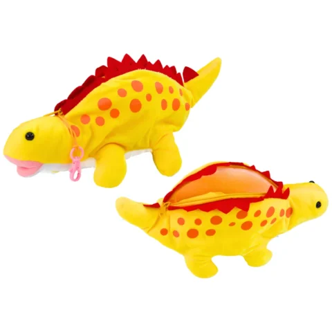 Pluszowy Dinozaur Piórnik Schowek Zawieszka Żółty