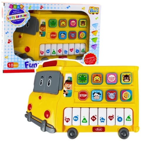 Pianinko Elektryczne Edukacyjne Dla Malucha Autobus Żółty