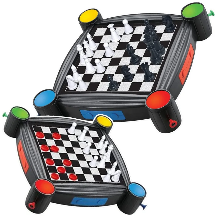Zestaw Gier Planszowych 7w1 Warcaby Chińczyk Węże i Drabiny Tryktrak Ludo - obrazek 2