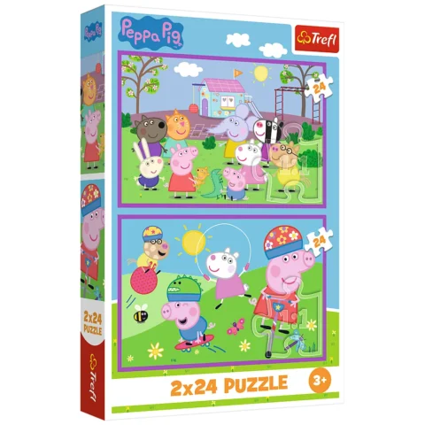 Puzzle - 2x24 - Peppa na placu zabaw - Świnka Peppa - Trefl  34435