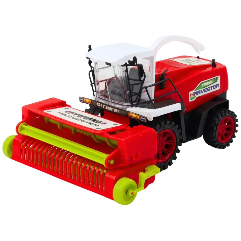 Kombajn Rolniczy Farmerski Z Hederem Napęd Czerwony - obrazek 2