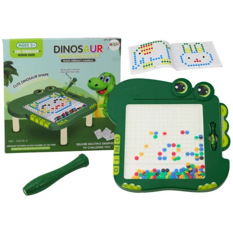 Tablica Magnetyczna Edukacyjna Dinozaur Pad Układanka Zielona Koraliki
