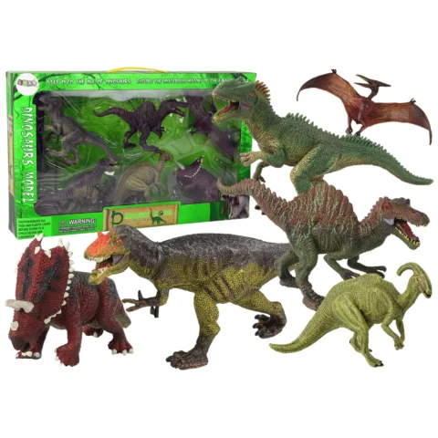 Duży Zestaw Dinozaurów 6 sztuk Figurka Dinozaur Prehistoryczne Okazy
