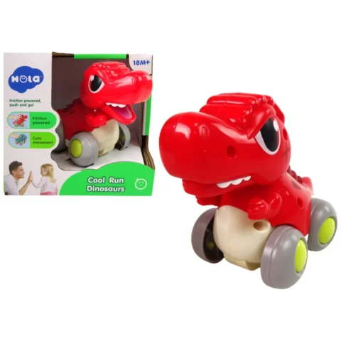 Dinozaur Na Kółkach T-Rex Czerwony Figurka