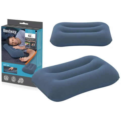 Dmuchana Poduszka Welurowa Niebieska 42 cm Bestway 67121